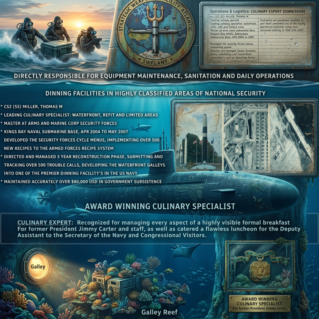 Thomas M. Miller — SWFLANT Operations & Logistics, Culinary Expert at Kings Bay Naval Submarine Base, Award Winning Culinary Specialist for President Jimmy Carter